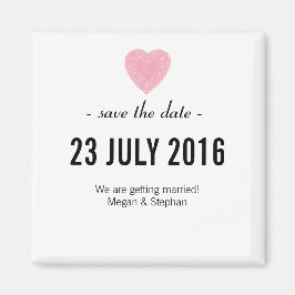 Mooie & Eenvoudige Huwelijk sparen de Datummagneet Magneet