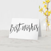 Mooie eenvoudige kalligrafie "Beste wensen" Kaart (Gele Bloem)