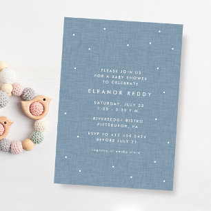 Mooie eenvoudige lichtblauwe baby shower kaart