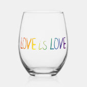 Mooie eenvoudige minimale liefde is liefde trots wijnglas zonder voet (Voorkant)