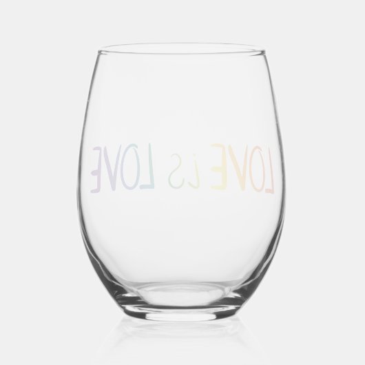 Mooie eenvoudige minimale liefde is liefde trots wijnglas zonder voet (Achterkant)