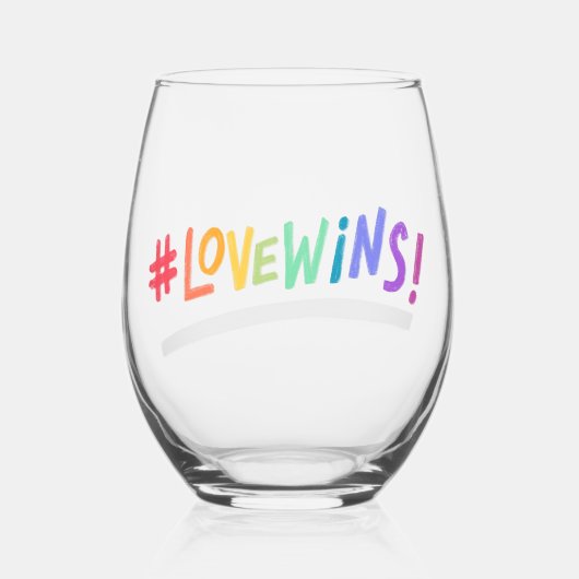 Mooie eenvoudige minimale liefde is liefde trots wijnglas zonder voet (Voorkant)