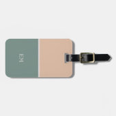 Mooie Eenvoudige Moderne Groene Geinitialiseerde B Bagagelabel (Voorkant horizontaal)