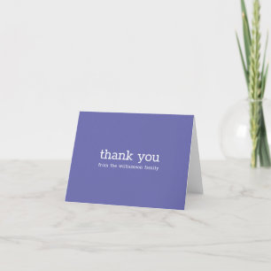 Mooie Eenvoudige Periwinkle Paarse Gepersonaliseer Bedankkaart
