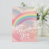 Mooie eenvoudige regenboog en wolken bedankkaart (Staand voorkant)
