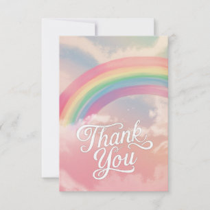 Mooie eenvoudige regenboog en wolken bedankkaart