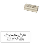 Mooie Eenvoudige Script Houten Retouradres Stempel (Gestempeld)