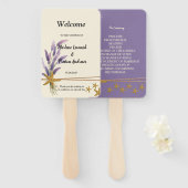 mooie Eenvoudige zeester Huwelijksprogramma Handwaaier (Voorkant en achterkant)