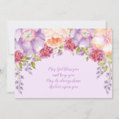 Mooie Eerste Heilige Communie Paars Goud Bloem Kaart (Achterkant)