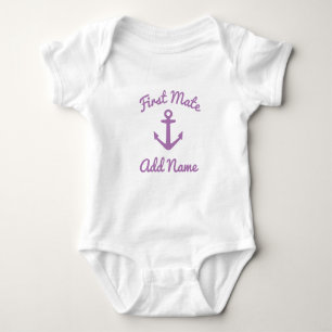 Mooie eerste stuurman roze anker baby body romper