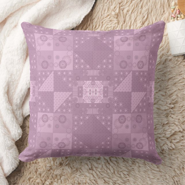 mooie effen traditionele lila patchwork kussen (Deken)