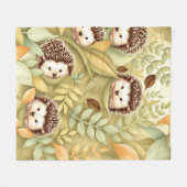 Mooie Egel Herfstbladeren Patroon Fleece Deken (Voorkant (Horizontaal))