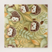 Mooie Egel Herfstbladeren Patroon Legpuzzel (Horizontaal)