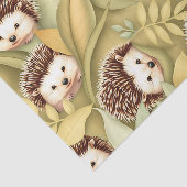 Mooie Egel Herfstbladeren Patroon Tissuepapier (Detail)