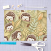 Mooie Egel Herfstbladeren Patroon Tissuepapier (Craft)