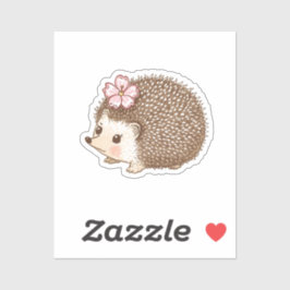 Mooie Egel met Bloem Waterverf Sticker