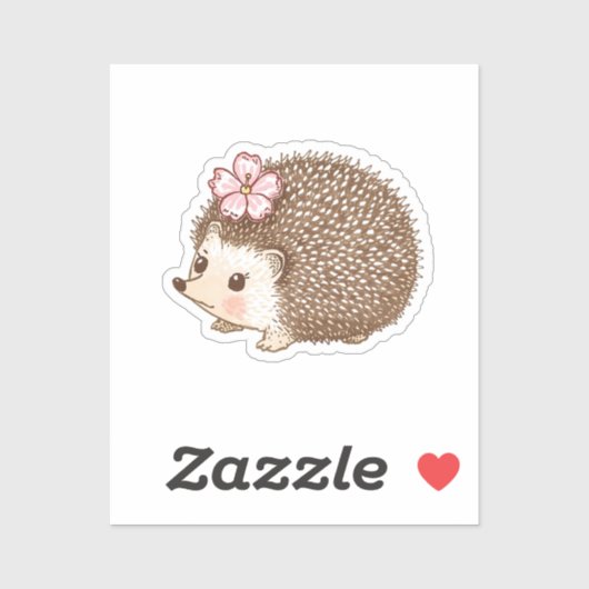 Mooie Egel met Bloem Waterverf Sticker (Vel)