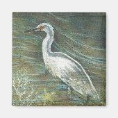 Mooie Egret Shorebird Beach House Art Magneet (Voorkant)