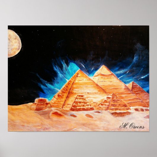 Mooie Egyptische piramiden acrylverf Poster (Voorkant)
