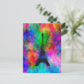 Mooie Eiffeltoren Parijs, kleurrijk wasgoed, effec Briefkaart (Staand voorkant)
