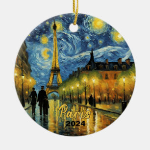 Mooie Eiffeltoren Paris Souvenir Keramisch Ornament
