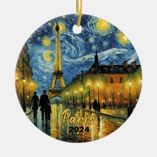 Mooie Eiffeltoren Paris Souvenir Keramisch Ornament (Voorkant)
