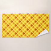Mooie eigeelgele geruite badhanddoek (Badhanddoek)