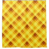 Mooie eigeelgele Gingham douchegordijn (Voorkant)