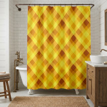 Mooie eigeelgele Gingham douchegordijn