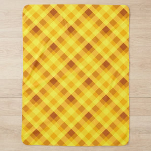 Mooie eigeelgele Gingham grote sherpa deken
