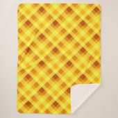 Mooie eigeelgele Gingham grote sherpa deken (Voorkant)