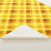 Mooie eigeelgele Gingham grote sherpa deken (3/4)