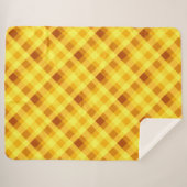 Mooie eigeelgele Gingham grote sherpa deken (Voorkant (horizontaal))