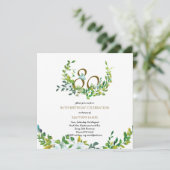 Mooie Elegant 80e verjaardag Uitnodigingen voor vr (Staand voorkant)