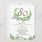 Mooie Elegant 80e verjaardag Uitnodigingen Wo/Man (Voorkant)