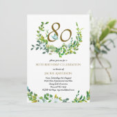 Mooie Elegant 80e verjaardag Uitnodigingen Wo/Man (Staand voorkant)