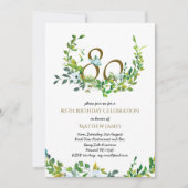 Mooie Elegant 80th Birthday Invitations Moeder Kaart (Voorkant)