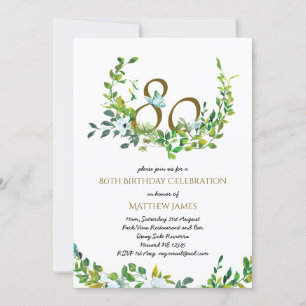 Mooie Elegant 80th Birthday Invitations Moeder Kaart