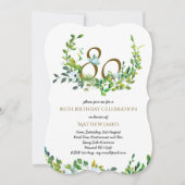 Mooie Elegant 80th Birthday Invitations Voman Kaart (Voorkant)