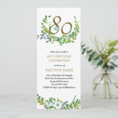 Mooie Elegant 80th Birthday Invitations Womens Kaart (Staand voorkant)