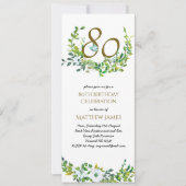 Mooie Elegant 80th Birthday Invitations Womens Kaart (Voorkant)