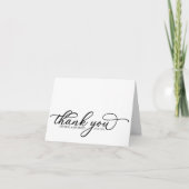 Mooie Elegant Black Script Weduwen Dank je Bedankkaart (Voorkant)