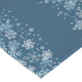 Mooie Elegant Blue en White Snowflakes Korte Tafelloper (Hoek)
