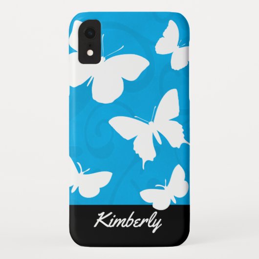 Mooie Elegant butterflies Monogram Case-Mate iPhone Case (Achterkant)