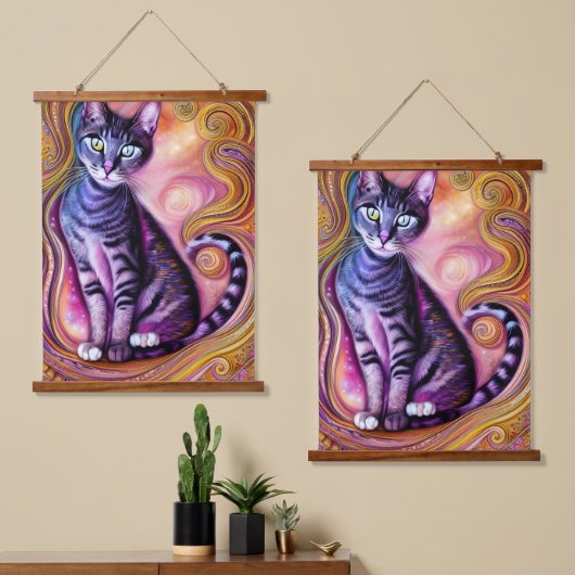 Mooie Elegant Cat Hangend Wandkleed (Asymmetrisch)