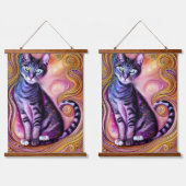 Mooie Elegant Cat Hangend Wandkleed (Dubbel)