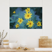 Mooie Elegant Daisy Sunchoke Yellow Flowers Poster (Keuken)