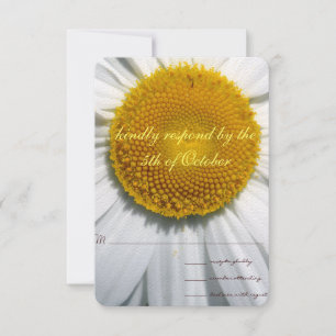 Mooie Elegant Daisy Wedding RSVP Kaartje