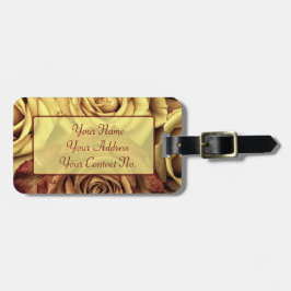 Mooie Elegant  gele rozen met lint Bagagelabel