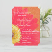 Mooie Elegant Gerber Daisy Wedding Uitnodiging (Staand voorkant)